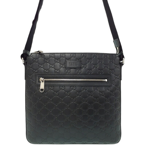 Gucci Signature Leather Messenger Bag Shoulder - Picture 1 of 9